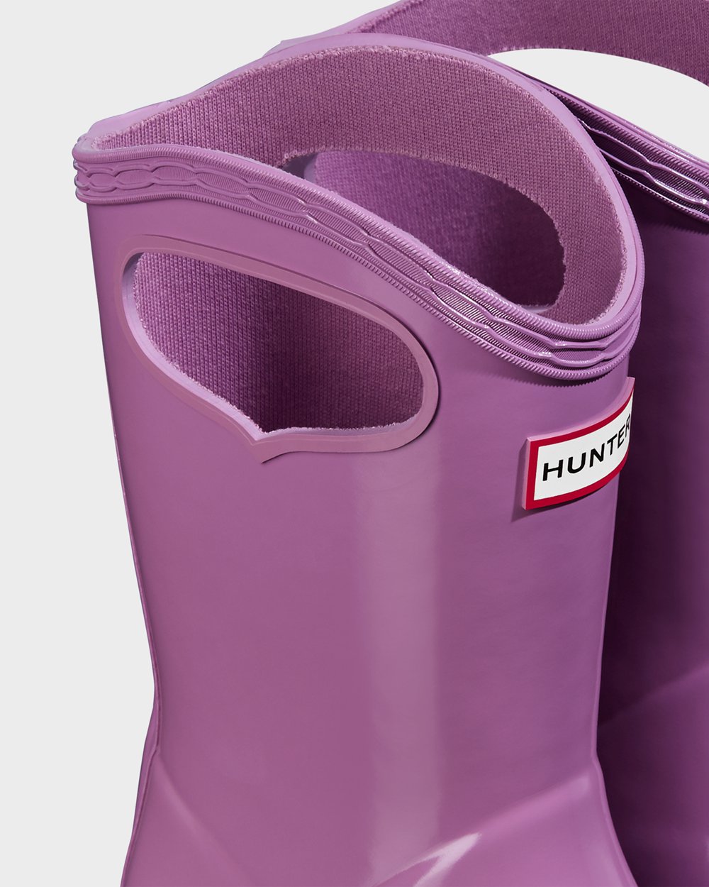 Kids Hunter Original First Classic Grab Handle Gloss - Rain Boots Purple - 0597-RMLAZ